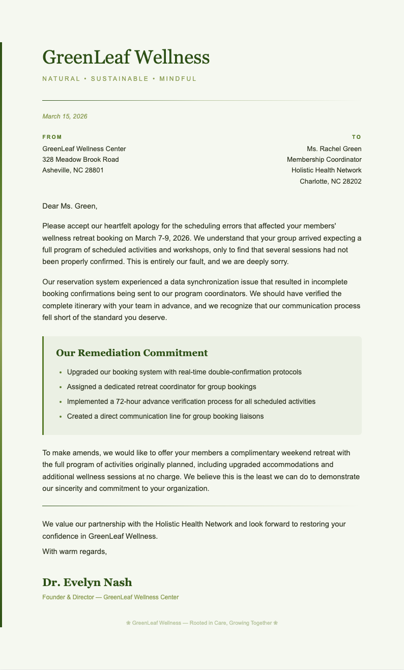 Botanical nature apology letter